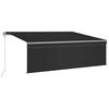 vidaXL Markise Automatisch mit Rollo LED Windsensor 4,5x3 m Anthrazit