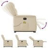vidaXL Elektrischer Massagesessel mit Aufstehhilfe Creme Stoff
