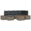 vidaXL Gartensofa-set mit Kissen 7 pcs Grau Poly-Rattan