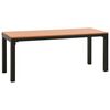 vidaXL Gartenbank 110 cm Stahl und WPC Braun und Schwarz