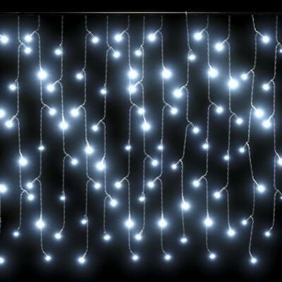 vidaXL Lichtervorhang LED Eiszapfen 10 m 400 LED Kaltweiß 8 Funktionen