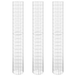 vidaXL Gabionen-Hochbeete 3 Stk. Rund Verzinkter Stahl &Oslash;30x200 cm