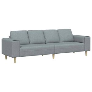 vidaXL Wohnzimmer Couch Hellgrau 250 x 77 x 76 cm Polyester