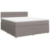vidaXL Boxspringbett mit Matratze Taupe 180x200 cm Stoff