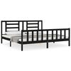vidaXL Massivholzbett mit Kopfteil Schwarz 200x200 cm