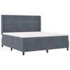vidaXL Boxspringbett mit Matratze mit LED Dunkelgrau 180 x 200 cm Samt