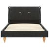 vidaXL Bett mit Matratze Dunkelgrau Sackleinen 90 x 200 cm