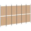vidaXL 6-teiliger Raumtrenner Beige 300 x 180 cm Stoff