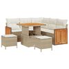 vidaXL Gartensofa-set 9 stk. 6-Sitzanzahl Beige und Creme Poly-Rattan