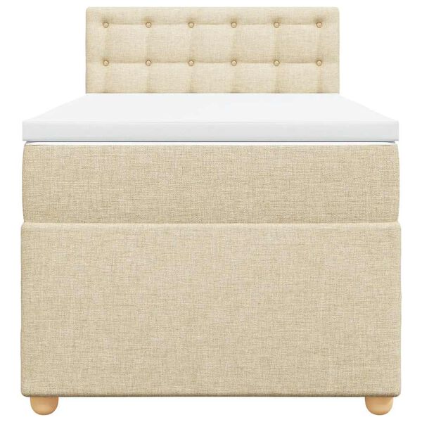 vidaXL Boxspringbett mit Matratze Creme 80x200 cm Stoff