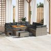 vidaXL Garten-Sofa-Set 13 pcs Grau Poly-Rattan