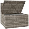 vidaXL Garten-Mittelsofa mit Kissen Grau 57x57x56 cm Poly Rattan