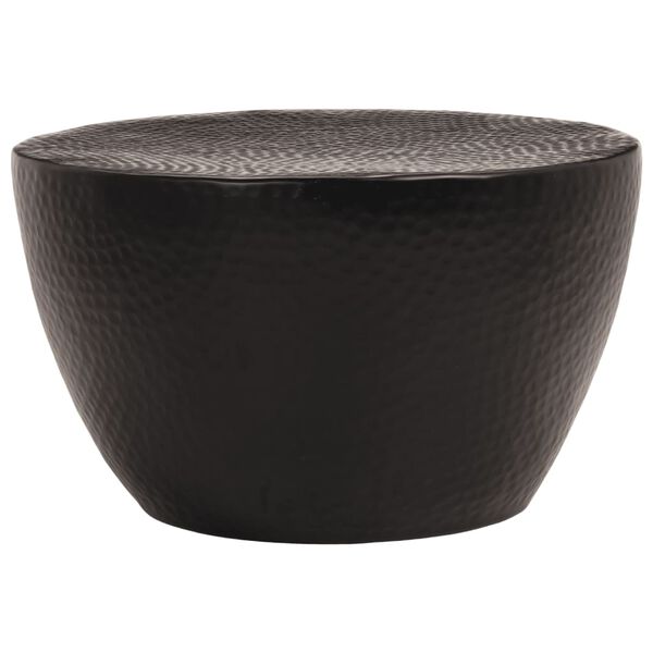 vidaXL Couchtisch Aluminium Geh&auml;mmert &Oslash; 50x30 cm Schwarz