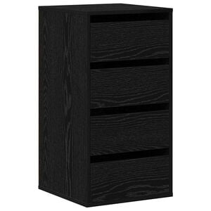 vidaXL Schubladenschrank 3-Schublade Schwarz 40 x 41 x 76 cm