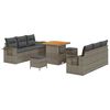 vidaXL Gartensofa-set 9 stk. 6-Sitzanzahl Grau Poly-Rattan