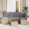 vidaXL Gartensofa-set 7 pcs Beige und Hellgrau Poly-Rattan