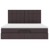 vidaXL Ottoman-Bett mit Matratze & LEDs Dunkelbraun 180x200 cm Stoff