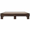 vidaXL Bettgestell Braun Eichen-Optik 150x200 cm Holzwerkstoff Metall
