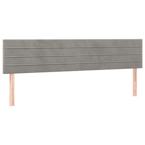 vidaXL Kopfteile Hellgrau 200x5x78/88 cm Samt