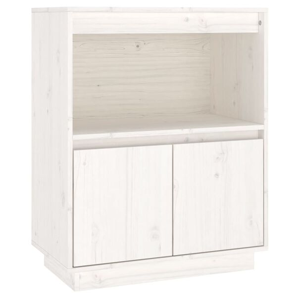vidaXL Sideboard Weiß 60x34x75 cm Massivholz Kiefer