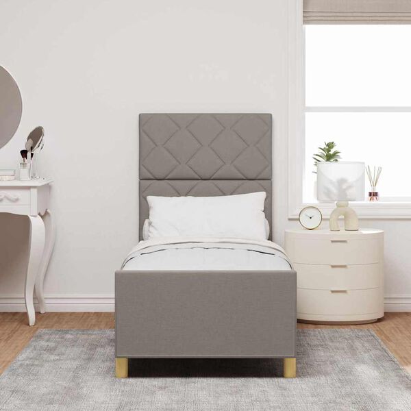 vidaXL Bettgestell mit Kopfteil Taupe 80 x 200 cm Stoff