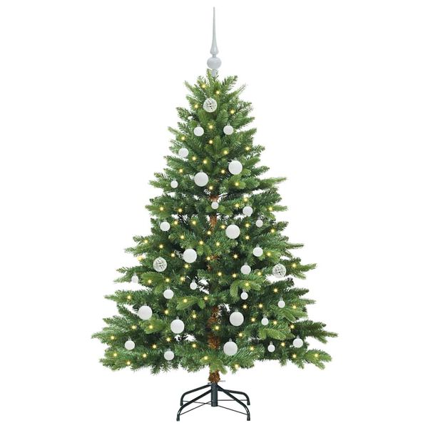 vidaXL K&uuml;nstlicher Weihnachtsbaum mit 150 LEDs Gr&uuml;n 150 cm PE und PVC