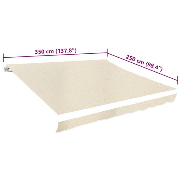 vidaXL Markisenbespannung Canvas Creme 3,5x2,5 m