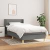 vidaXL Boxspringbett mit Matratze Dunkelgrau 90x200 cm Stoff