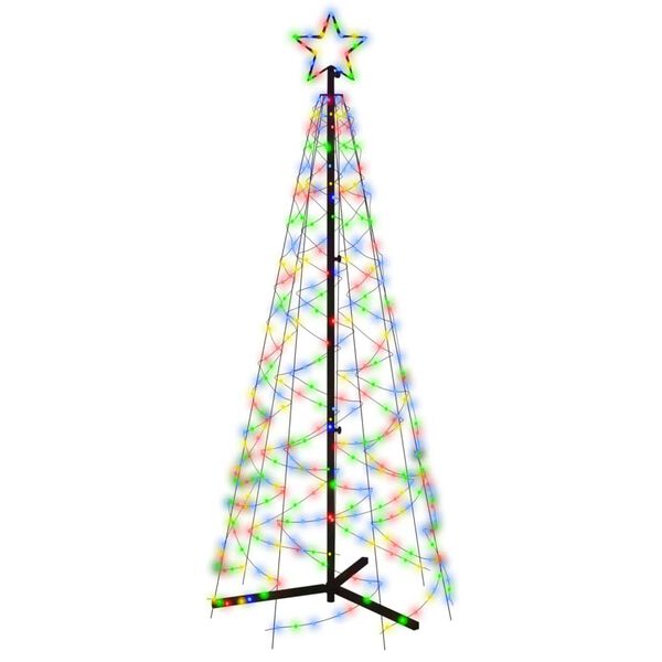 vidaXL LED-Weihnachtsbaum Kegelform Mehrfarbig 200 LEDs 70x180 cm