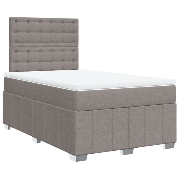vidaXL Boxspringbett mit Matratze Taupe 120x190 cm Stoff