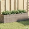 vidaXL Hochbeet mit 3 F&auml;chern Grau 105x30x32 cm Poly Rattan