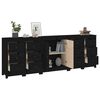 vidaXL Sideboard Schwarz 230x35x80 cm Massivholz Kiefer