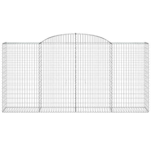 vidaXL Gabionen mit Hochbogen 2 Stk. 300x50x140/160cm Verzinktes Eisen