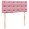 vidaXL Boxspringbett mit Matratze Rosa 120x200 cm Samt