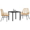 vidaXL Garten Essgruppe 3 pcs Braun Poly-Rattan