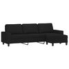 vidaXL 3-Sitzer-Sofa mit Hocker Schwarz 210 cm Mikrofasergewebe