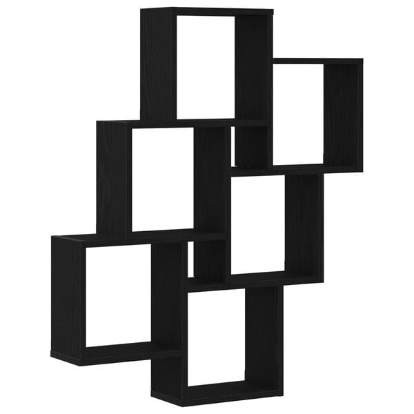 vidaXL Wandregal Schwarz Eichen-Optik 78 x 15 x 92 cm Holzwerkstoff