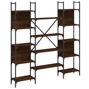 vidaXL B&uuml;cherregal Braun Eichen-Optik 155,5x24x166,5 cm Holzwerkstoff