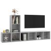 vidaXL 3-tlg. TV-Schrank-Set Betongrau Holzwerkstoff
