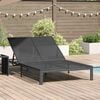 vidaXL Sonnenliege 1-Person Schwarz 206 x 62,5 x 74 cm Poly-Rattan