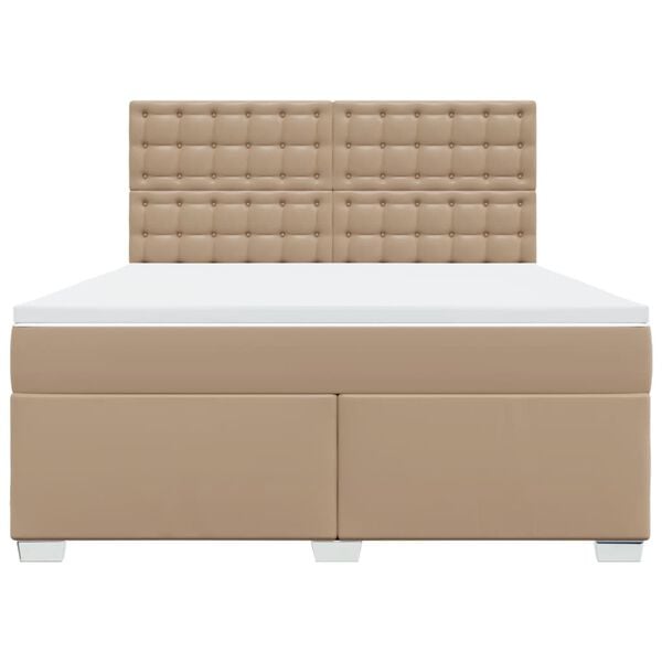 vidaXL Boxspringbett Matratze Cappuccino-Braun 180x200 cm Kunstleder