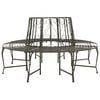vidaXL Baumbank 8-Sitzanzahl &Oslash; 160 x 89 cm Stahl Antik Wei&szlig; Rund