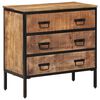 vidaXL Sideboard 70x35x70 cm Massives Raues Mangoholz