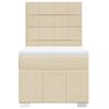 vidaXL Boxspringbett mit Matratze Creme 90x200 cm Stoff