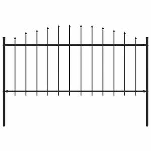 vidaXL Gartenzaun Woerden mit Speerspitze Stahl 170 x 75 cm Schwarz