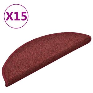 vidaXL Stufenmatten 15 Stk. 56x17x3 cm Bordeaux Halbrund