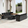 vidaXL Gartensofa-set mit Kissen 11 pcs Schwarz