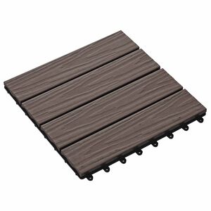 vidaXL Terrassenfliese 3D-Design 11 Stk. Dunkelbraun 30 x 30 cm WPC