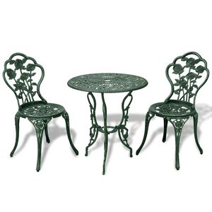 vidaXL 3-tlg. Bistro-Set Aluminiumguss Gr&uuml;n