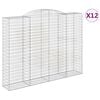 vidaXL Gabionen mit Hochbogen 12 Stk 300x50x220/240cm Verzinktes Eisen